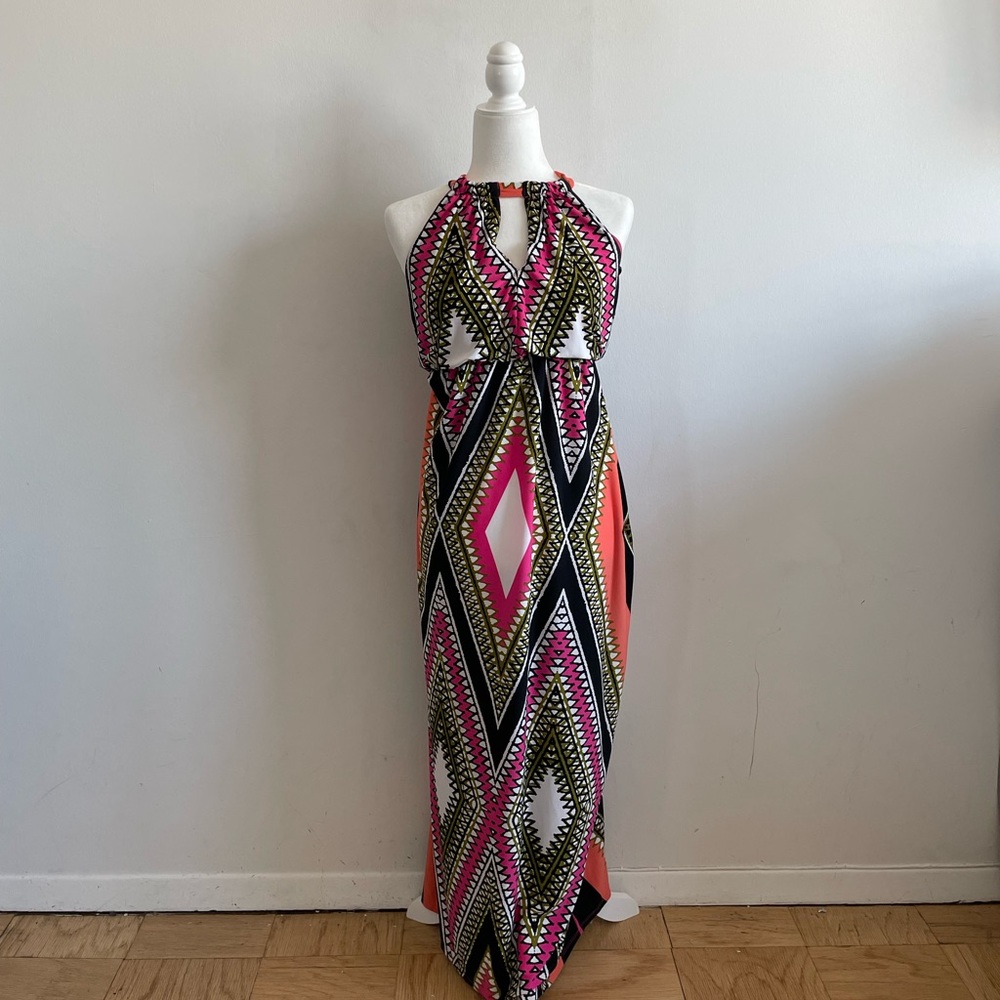 SOHO Apparel LTD Printed Colorful Maxi Dress